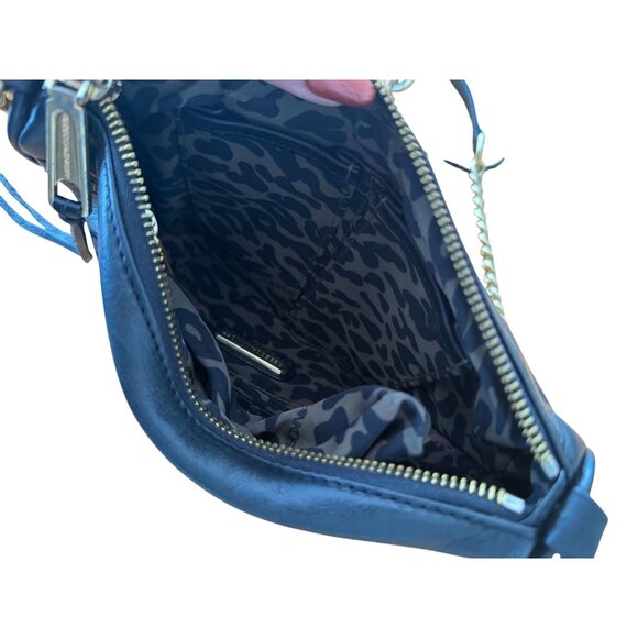 REBECCA MINKOFF Black Gold Leather MAC Crossbody Bag - Picture 3 of 9